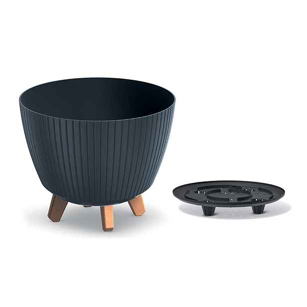 Prosperplast Plastový květináč LAMIAL antracitový, varianta 23,2 cm