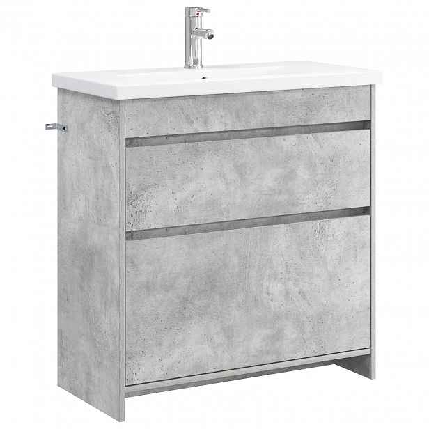 vidaXL Sada koupelnového nábytku Betonově šedá 81 x 40 x 84,5 cm