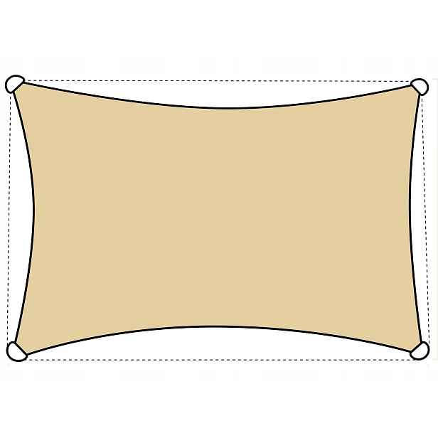 XXL zahradní sluneční plachta s napínacím lanem 200 x 300 cm