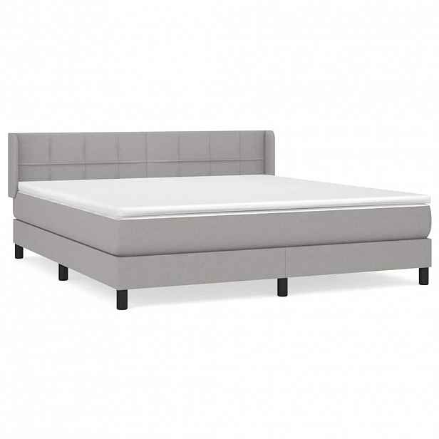vidaXL Box spring postel s matrací světle šedá 160 x 200 cm textil