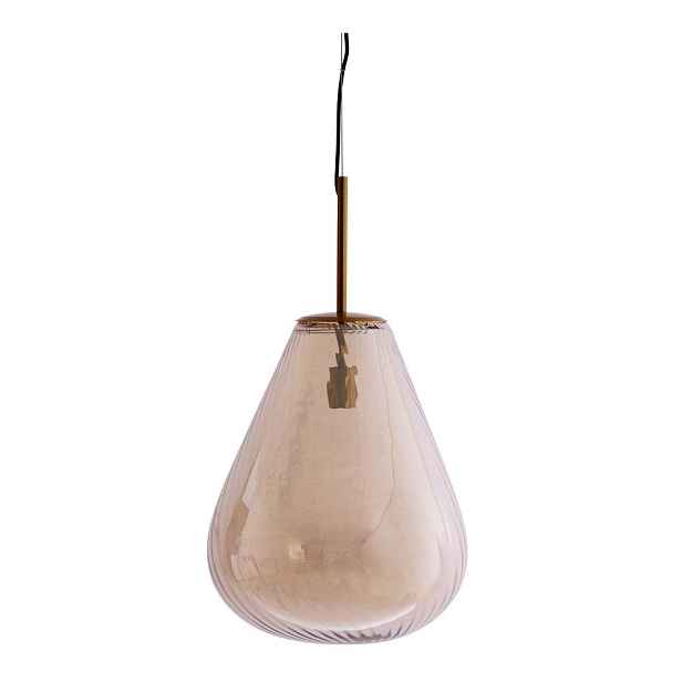 Jantarové závěsné svítidlo se skleněným stínidlem Leona – Light & Living