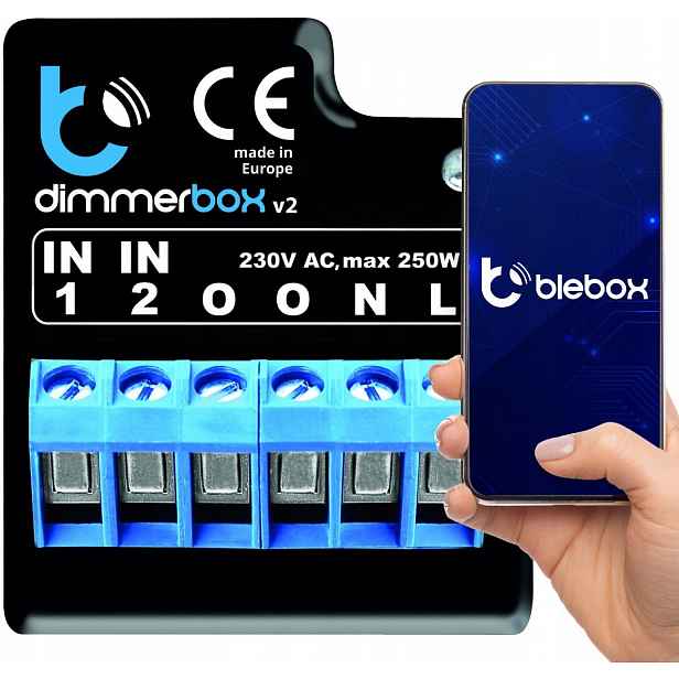 WiFi Led stmívač Blebox dimmerBox V2 230V – inteligentní osvětlení