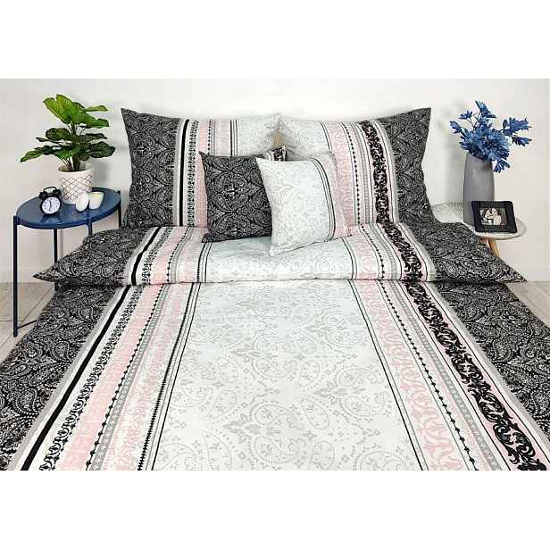 Bavlněný satén Premium elegantní, stylový, růžový 3907B 160x200