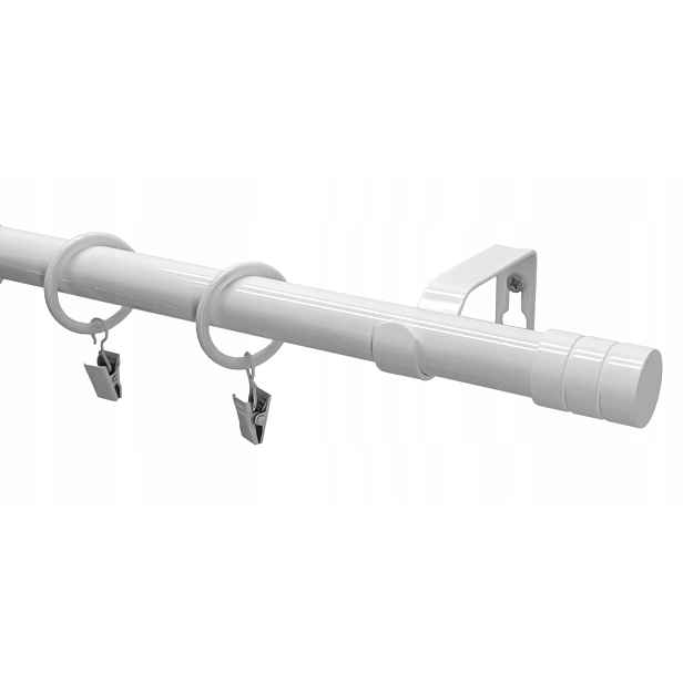 Jednoduchá garnýž kovový bílý mix koncovek Loft Imperia 19 mm 280 cm