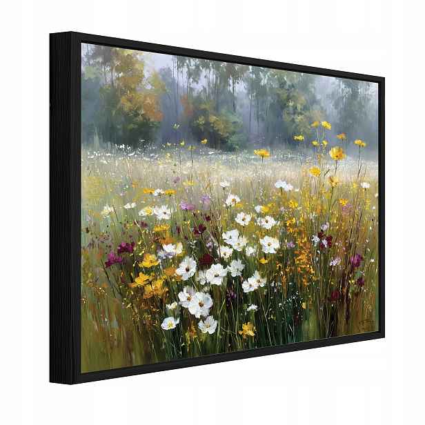 Obraz V Rámu Louka Květiny Polní Příroda Do Předsíně Jídelny Kuchyně 90x60