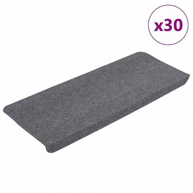 vidaXL Samolepicí podložky na schody 30 ks šedé 65x24,5x3,5 cm
