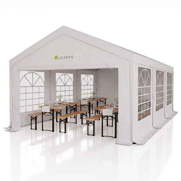 Zahradní párty stan 4x6 m bílý s UV ochranou, PE 180g/m²