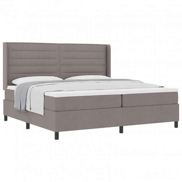 vidaXL Postel s boxspringem s polštářem Taupe 200 x 200 cm textil