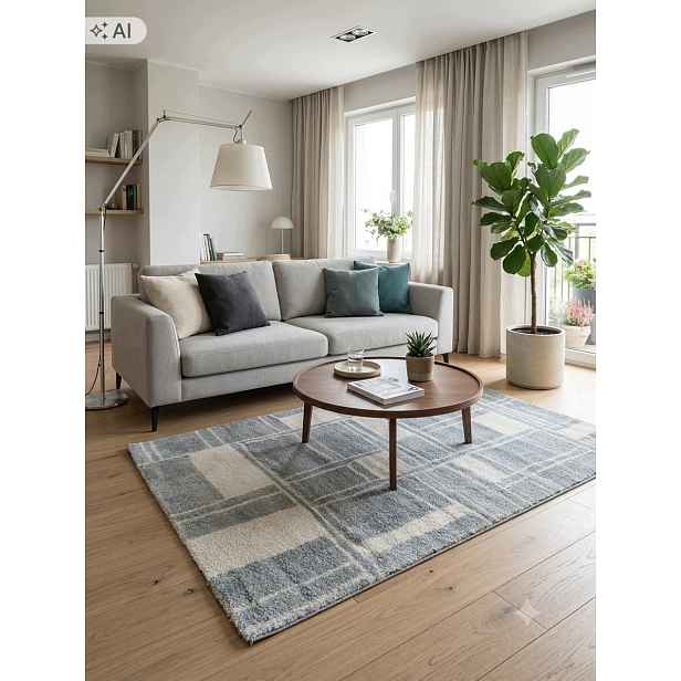 Koberec do obývacího pokoje 160 x 230 cm, vícebarevný, měkký vlas, plyšový