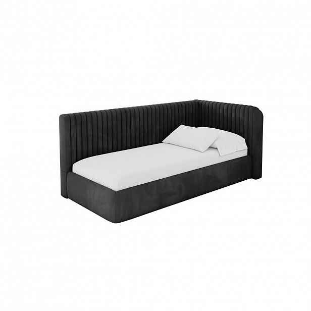 ALTDECOR JEDNOLŮŽKOVÁ POSTEL pro mládež s úložným prostorem, vlevo - AURY 80x200 černá