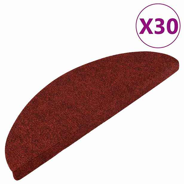vidaXL Samolepicí podložky na schody 30 ks Červená 56x17x3 cm