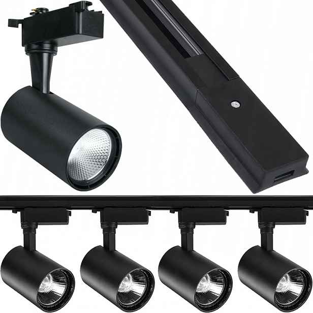 4X Led Reflektorové Svítidlo S Nastavitelnou Stropní Lištou Kabel