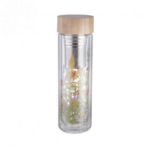 Butlers TEA TENDER Láhev na čaj s květinovým potiskem 450 ml