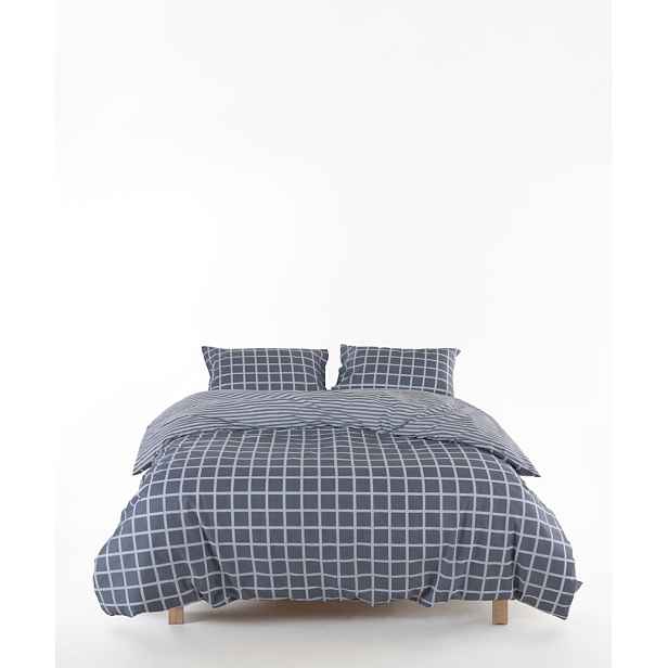 Šedé povlečení na jednolůžko z bavlny Renforcé 140x200 cm Linear Calm Geometric – Mila Home Luxury