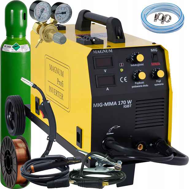 Svařovací stroj Magnum Mig 170W Igbt Mig/mag Mma Fcaw 160A 230V SET4