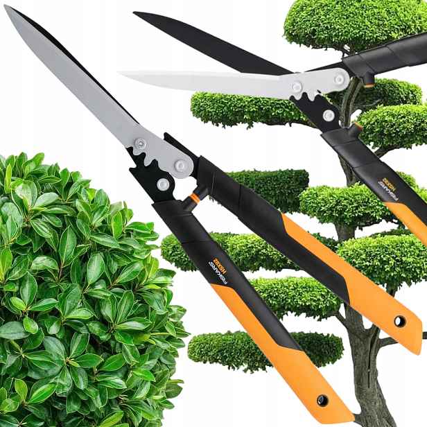 Zahradní nůžky Fiskars Dvouruční Nůžky Na Živý Plot Větví Powergear