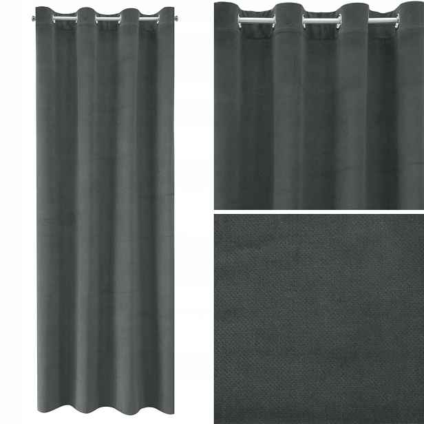 Závěs 140x250 Welwet Milo Grafit