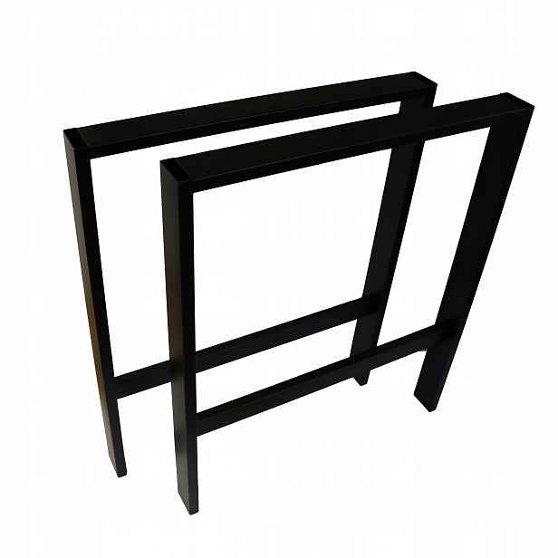 Kovové nohy A pro stůl Loft Industrial černé 60x72 cm Profil 6x2 cm 2 ks