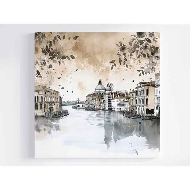 Obraz Na Plátně Canvas Město Panorama Benátky Canal Grande Skica 50x50