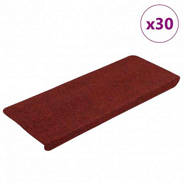 vidaXL Samolepicí podložky na schody 30 ks Červená 65x24,5x3,5 cm