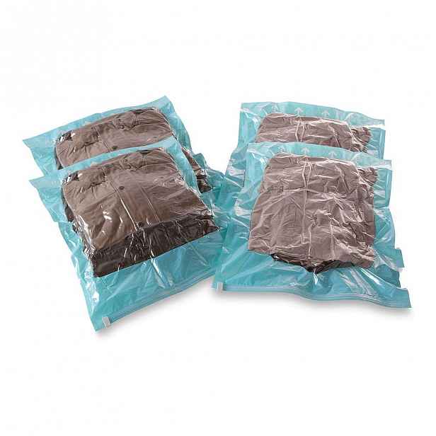 Sada 4 srolovatelných vakuových úložných obalů na oblečení Compactor Roll Up Vacuum Bags, 70 x 50 cm