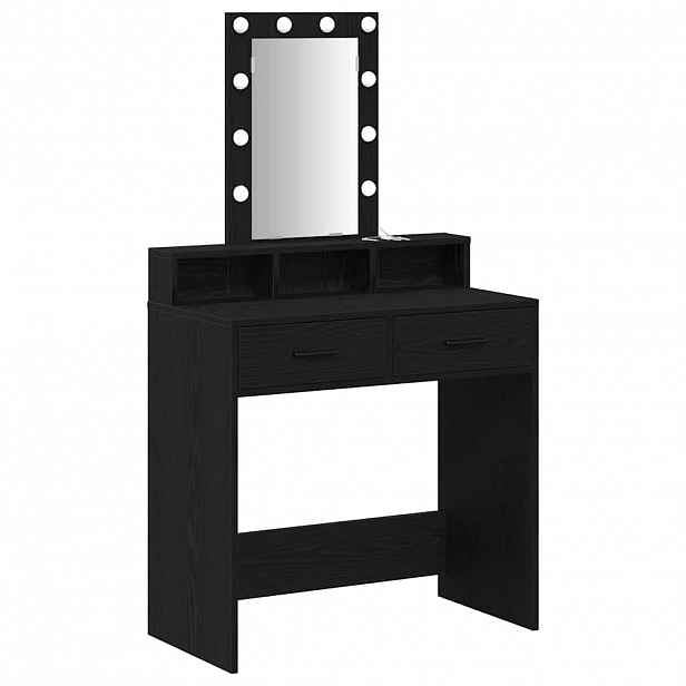 vidaXL Kosmetický stůl Černá 79 x 41 x 140 cm Kompozitní dřevo