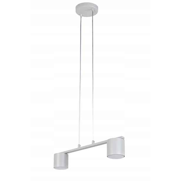 Moderní závěsná lampa šedá 2 spoty na liště 46 cm do jídelny Sigma