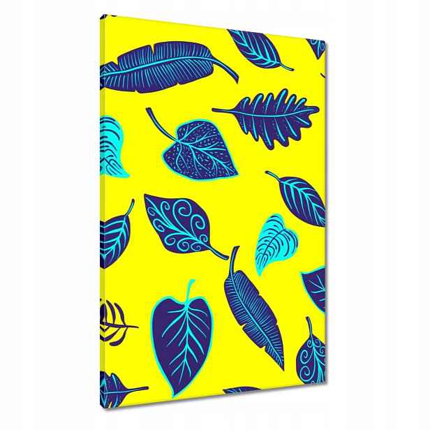 Obrazy 60x90 Modré listy Listy