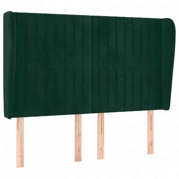 vidaXL Čelo postele typu ušák tmavě šedé 147x23x118/128 cm samet