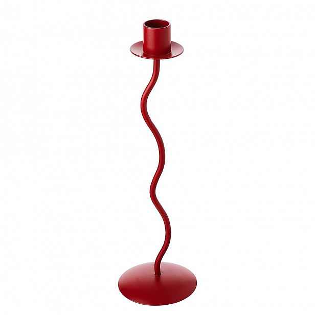 Butlers HIGHLIGHT Svícen na dlouhou svíčku 30 cm - tm. červená