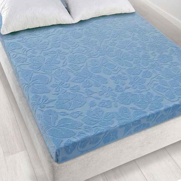 Froté prostěradlo bez gumičky 150x205 modré Tulipán Zwoltex