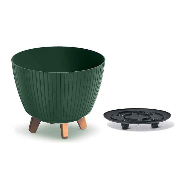 Prosperplast Plastový květináč LAMIAL tmavě zelený, varianta 23,2 cm