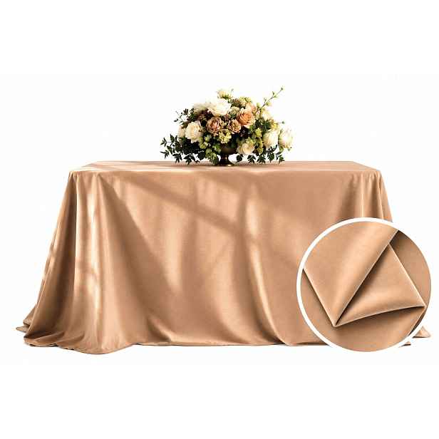 Ubrus Matný Velur cappuccino na stůl 230x230cm Camel