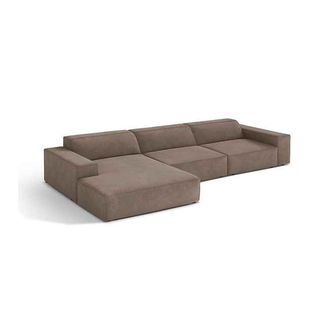 Taupe rohová pohovka (levý roh/s lenoškou) Jodie – Micadoni