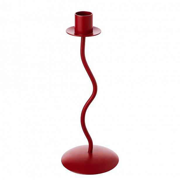Butlers HIGHLIGHT Svícen na dlouhou svíčku 24 cm - tm. červená