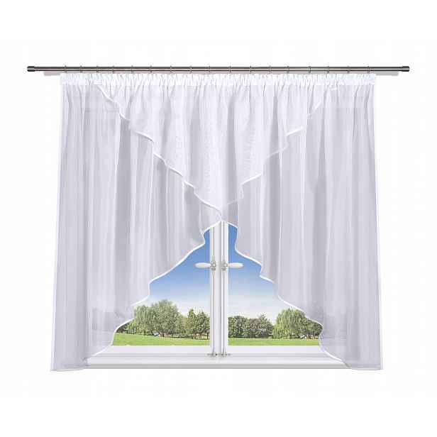 Hotová záclona 400x120, 2 špice, voál, lemování