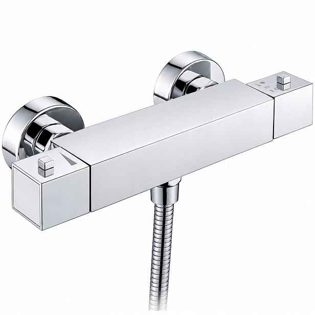 Sprchový Set Termostatická Dešťová Sprcha Sloup Chrom 21X21 38C