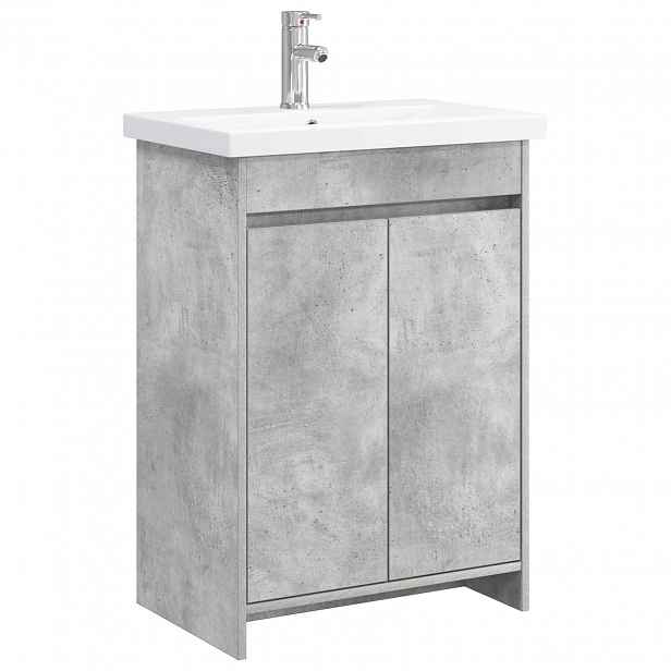 vidaXL Sada koupelnového nábytku Betonově šedá 61 x 40 x 84,5 cm