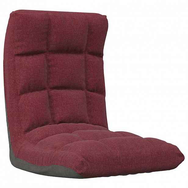 vidaXL Skládací lenoška na podlahu vínová textil