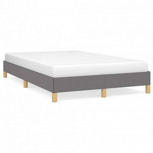 vidaXL Rám postele bez matrace tmavě šedá 120 x 200 cm textil