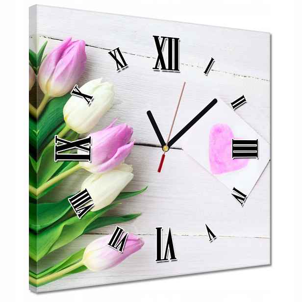 30x30 Jemné tulipány Hodiny