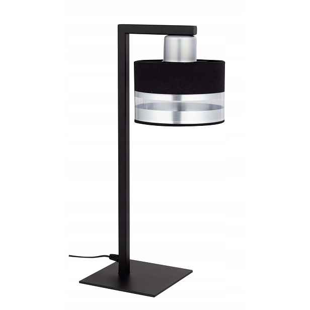 Dekorativní černo-stříbrná designová stolní lampa Sigma