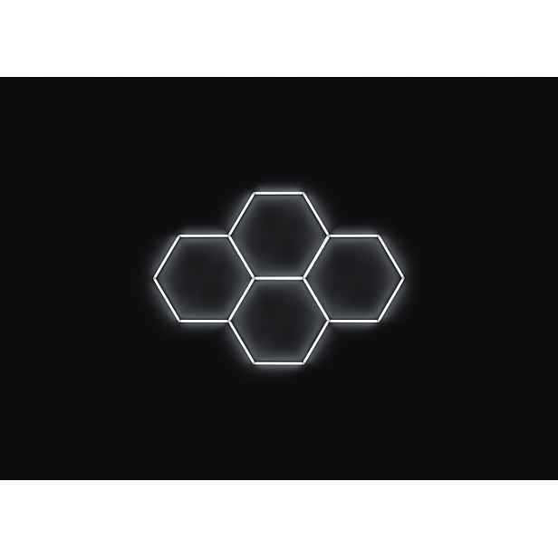 Escape6 Kompletní Led hexagonové svítidlo bílé 6500 K, 4 elementy 241x168cm