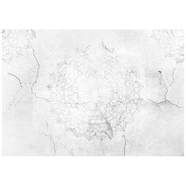 Fototapeta Mandala na bílém omítku s motivem geometrie 400x280 lepidlo