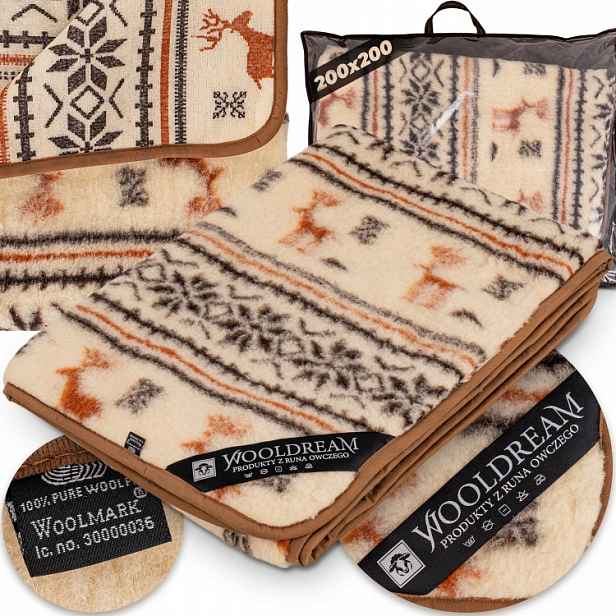 Prostěradlo Podložka 100% Merino Vlna Australská 200x200
