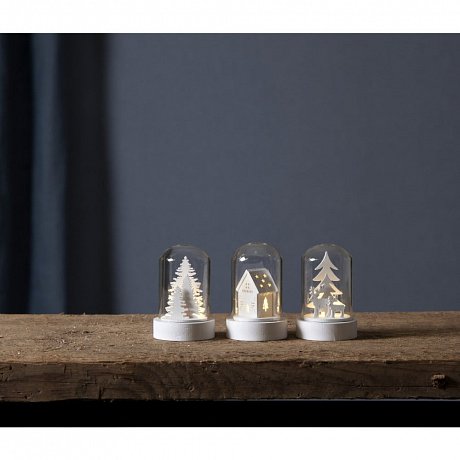 Sada 3 LED světelných dekorací Best Season Kupol, výška 8,5 cm