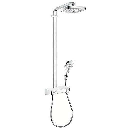 Sprchový systém Hansgrohe Raindance Select E na stěnu s termostatickou baterií bílá/chrom 27126400