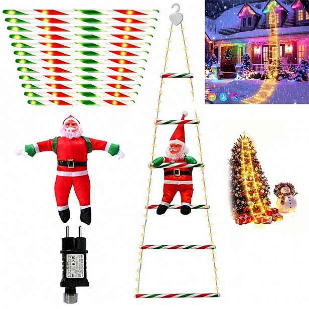 Vánoční žebříkové lampy, schodišťové lampy Santa Claus