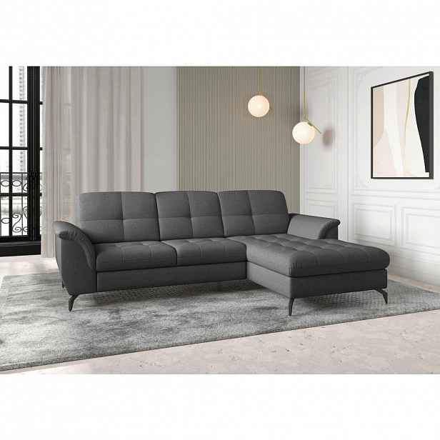 Sit & More ROHOVÁ SEDAČKA, textil, tmavě šedá