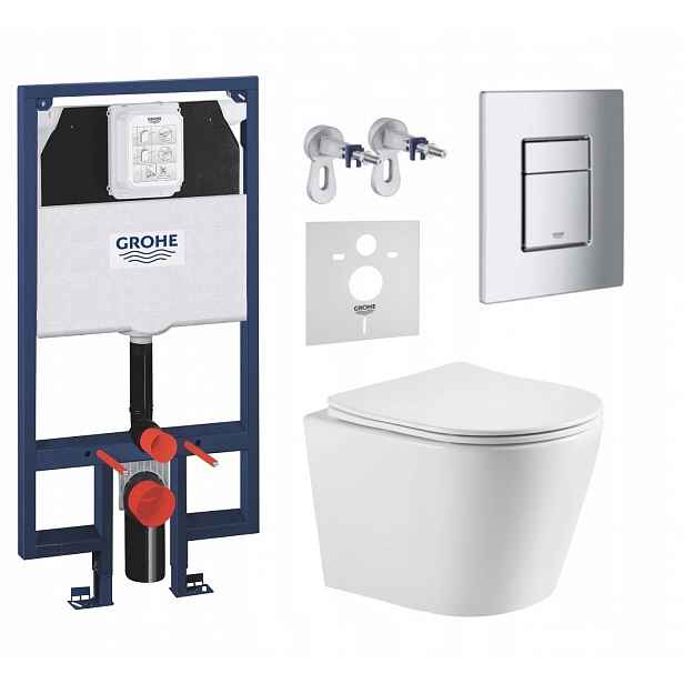 7v1 Sada Wc, Stelaz Grohe Slim Wc Mísa Imprese Tornado Tlačítko